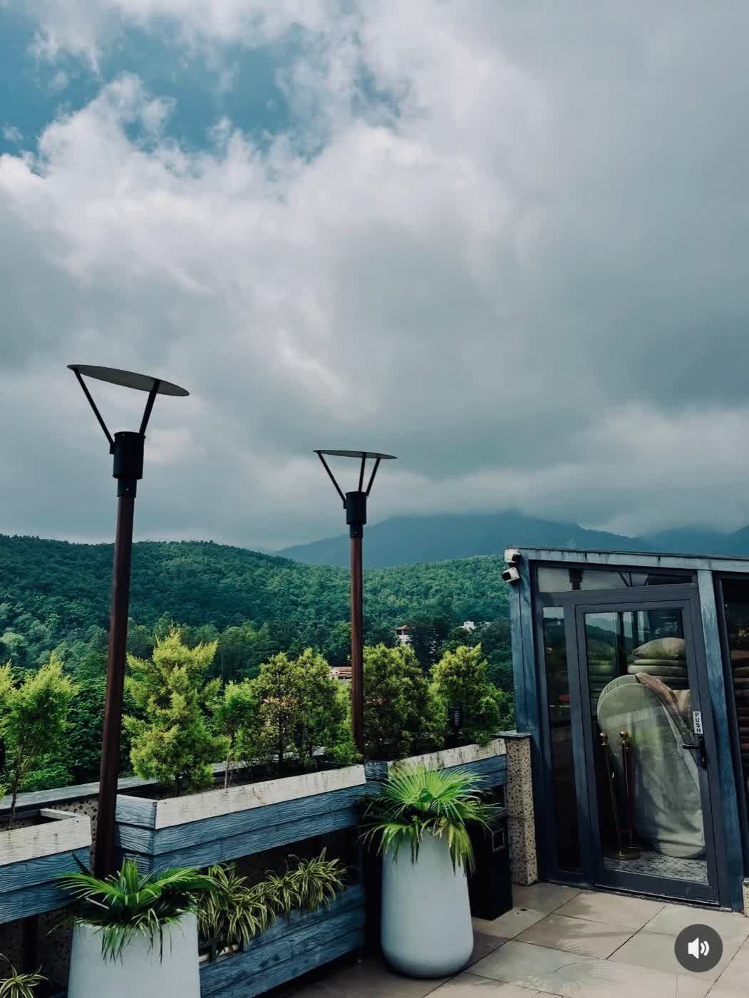 Mountain view from Farzi Café rooftop garden